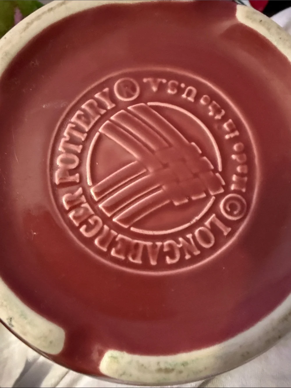 Longaberger Red Ceramic Crock